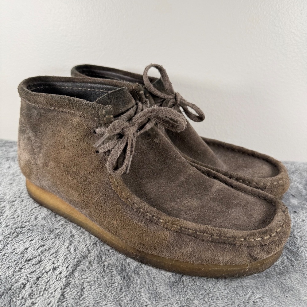 Clarks Wallabee Boot Men 9.5 Brown Suede Moccasin Crepe Sole Chukka 261283237085